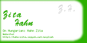 zita hahn business card